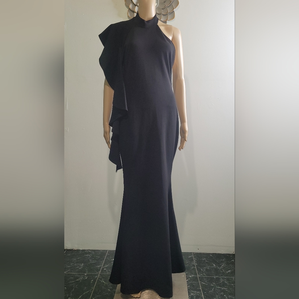 Long Black Backless Dress
